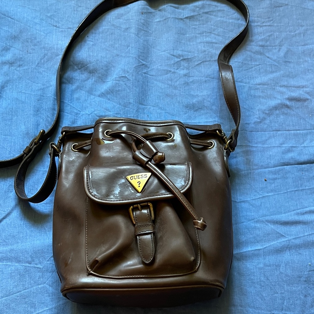 GUESS Dark Brown Leather Bag